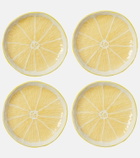 Bordallo Pinheiro Lemon set of 4 ceramic plates
