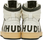 Rhude SSENSE Exclusive White & Green Rhecess Hi Sneakers
