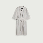 HAY Waffle Bathrobe in Stripe Dusty Blue