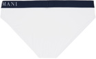 Emporio Armani Two-Pack Navy & White Briefs