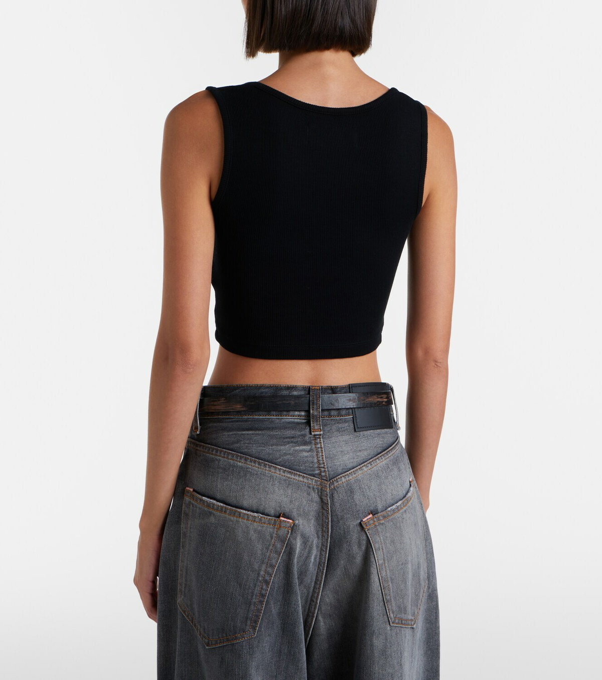 Vivienne Westwood Orb ribbed-knit jersey crop top