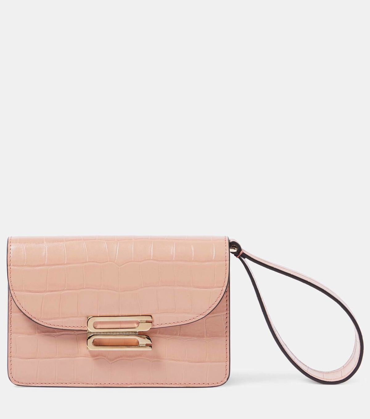 Victoria Beckham Dorian Nano croc-effect leather pouch with strap