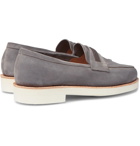 JOHN LOBB - Tore Leather Penny Loafers - Gray
