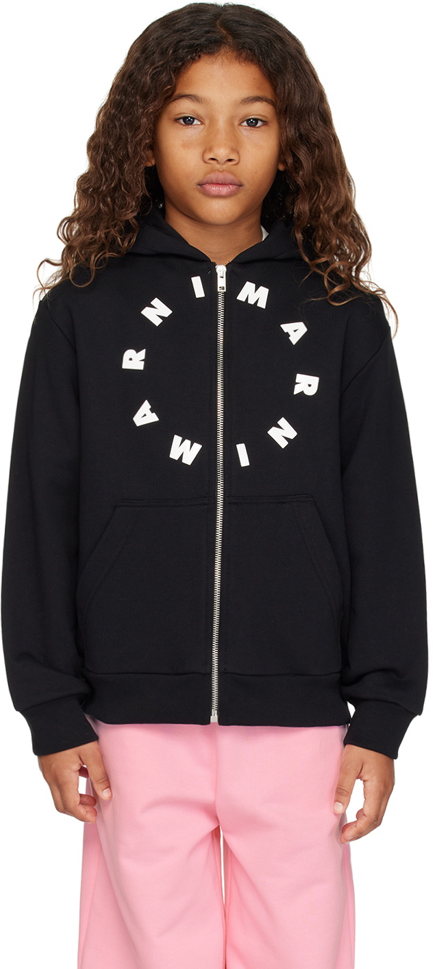 Marni Kids Black Zip Hoodie