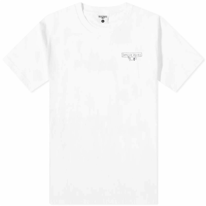Photo: Service Works Men's Scribble Logo T-Shirt in White