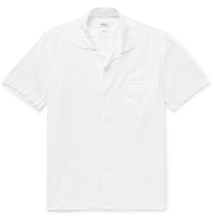 Photo: Hartford - Slim-Fit Camp-Collar Cotton-Poplin Shirt - White