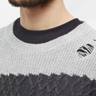 Neighborhood Men's Patchwork Crew Knit in Grey