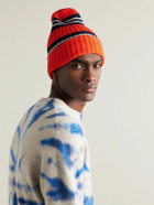 The Elder Statesman - Nora Striped Ribbed Cotton Beanie