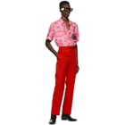 SSENSE WORKS SSENSE Exclusive Jeremy O. Harris Pink Print Rose Bowling Shirt