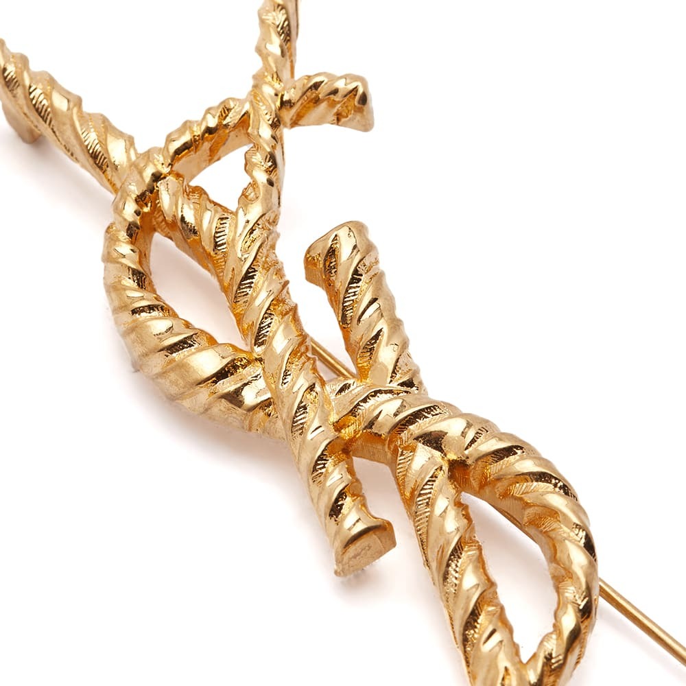 Saint Laurent Men's YSL Brooch in Gold Saint Laurent