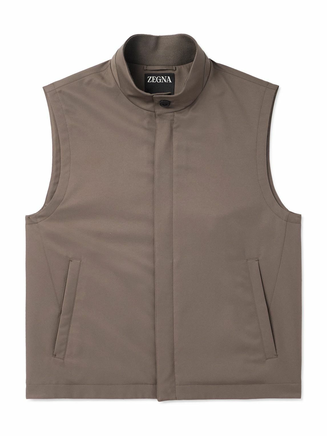 【GIANNETTO】Linen Brown Gilet Size46 Zegna - Oasi Brown Linen Vest | Mitchell Stores