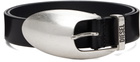 Diesel Black Sculptural Buckle Belt