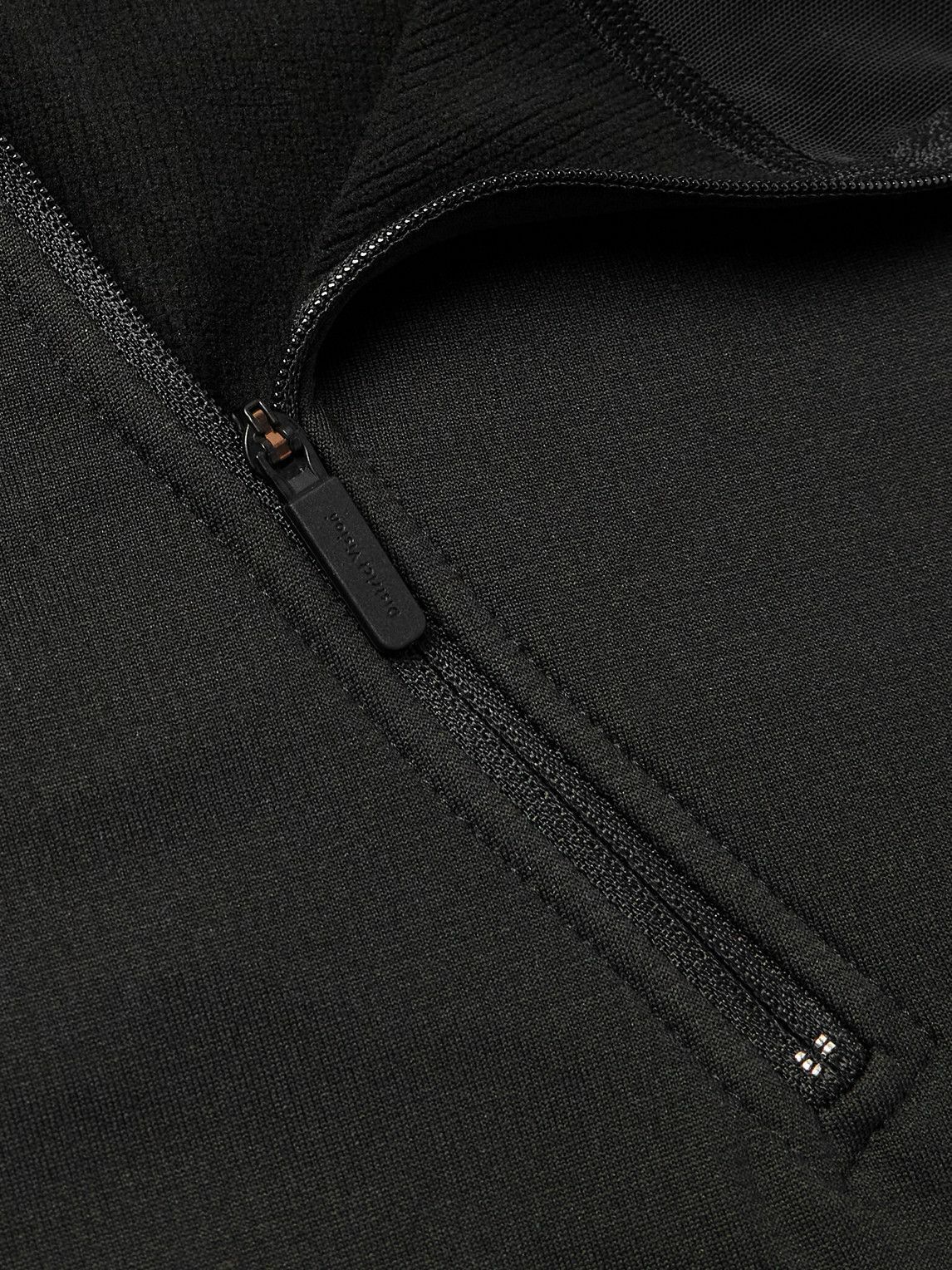 DISTRICT VISION - Logo-Print Stretch Recycled-Fleece Hoodie - Black