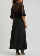 Chloe Ruffled Silk-chiffon and Crepe Maxi Dress Black