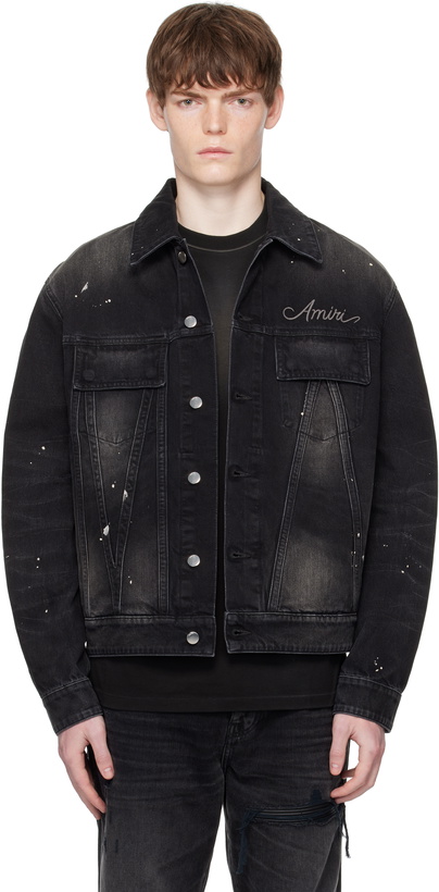 Photo: AMIRI Black Bleach Bandana Denim Jacket