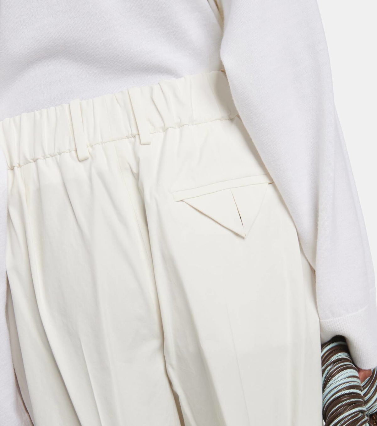 Bottega Veneta Low-rise cotton-blend wide-leg pants Bottega Veneta
