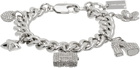 Marc Jacobs Silver 'The Pave Mini Icon Charm' Bracelet
