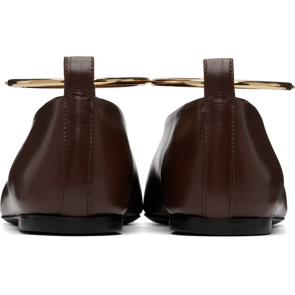 Jil Sander Burgundy Ring Ballerina Flats