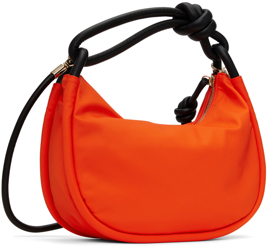 GANNI Orange Knot Baguette Bag