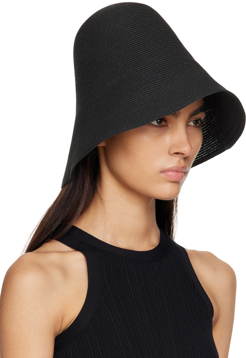 TOTEME Black Paper Straw Beach Hat Toteme