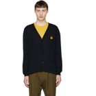 AMI Alexandre Mattiussi Navy Limited Edition SMILEY Edition Merino Cardigan