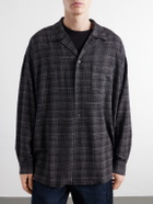 Graphpaper - Camp-Collar Checked Wool-Basketweave Shirt - Gray