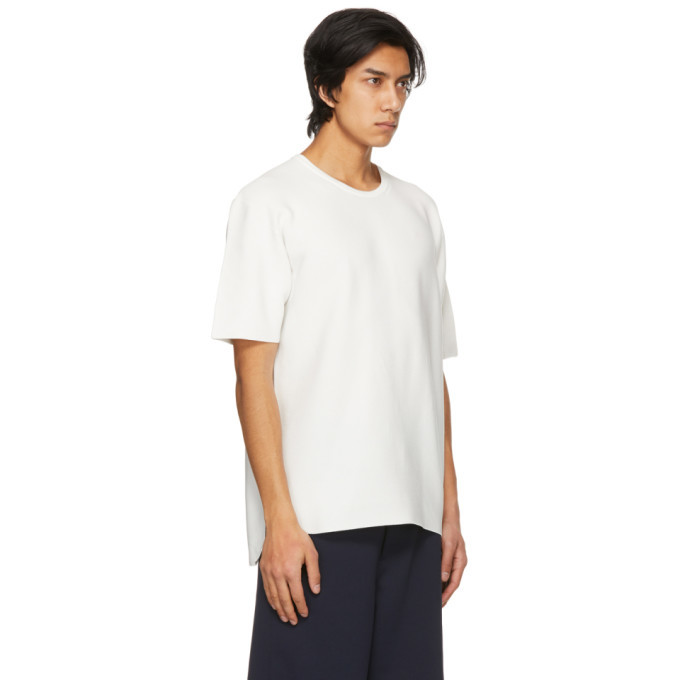 CFCL White Garter Half Sleeve T-Shirt CFCL