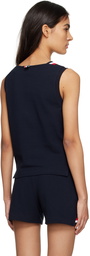 Thom Browne Navy Shell Tank Top