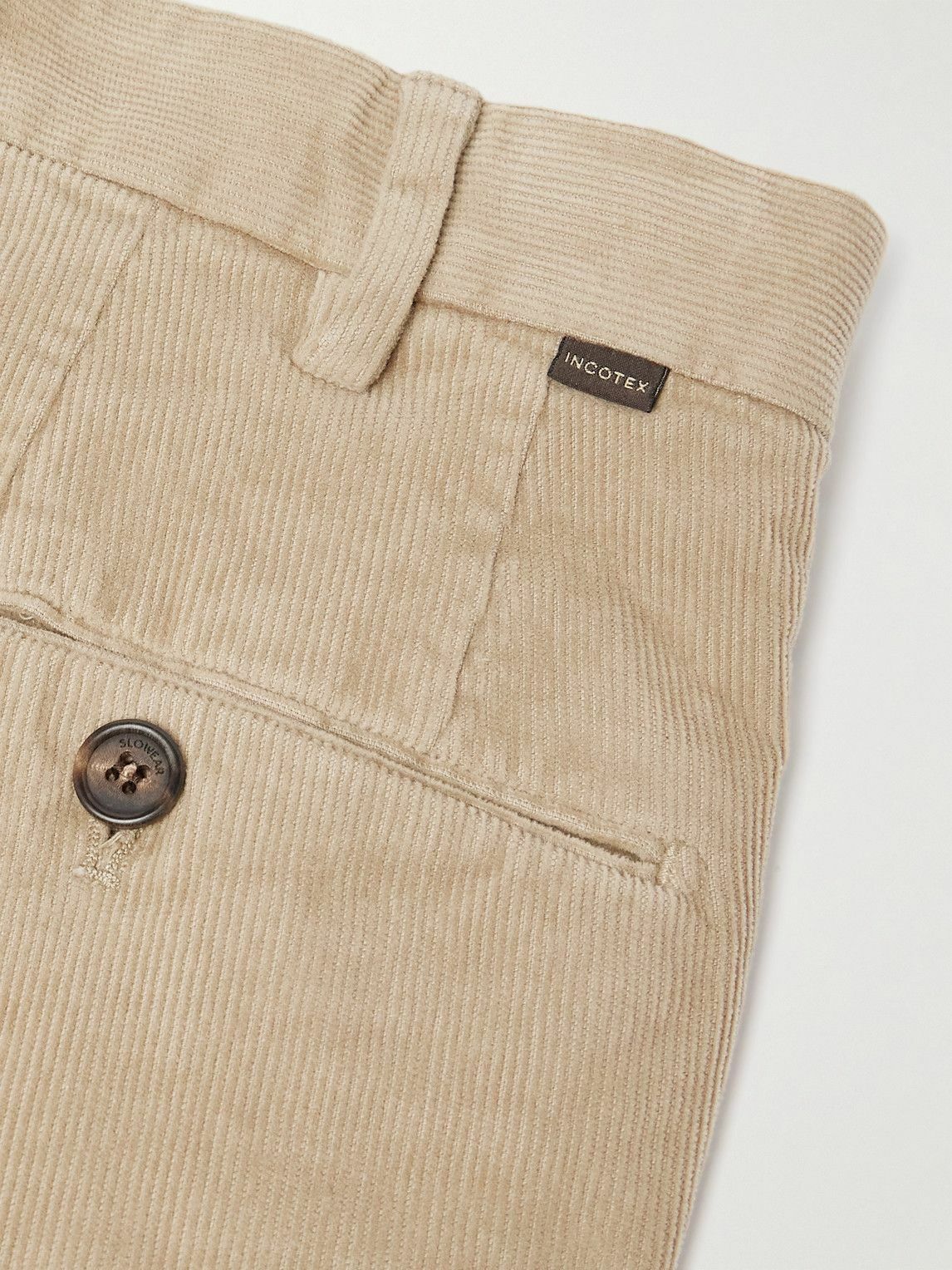 Incotex - Straight-Leg Cotton-Blend Corduroy Trousers - Neutrals