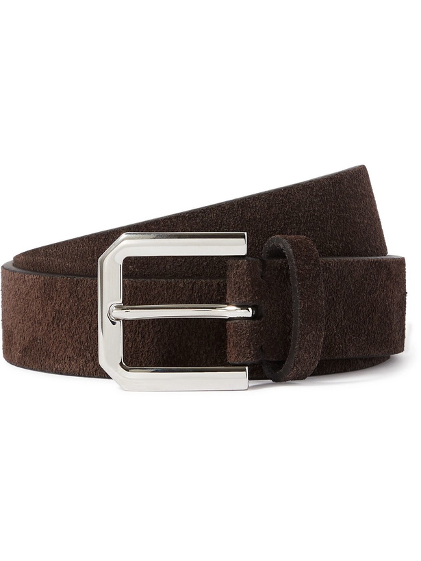 Photo: BRUNELLO CUCINELLI - 3cm Suede Belt - Brown