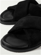 Mr P. - Tom Padded Suede Sandals - Black
