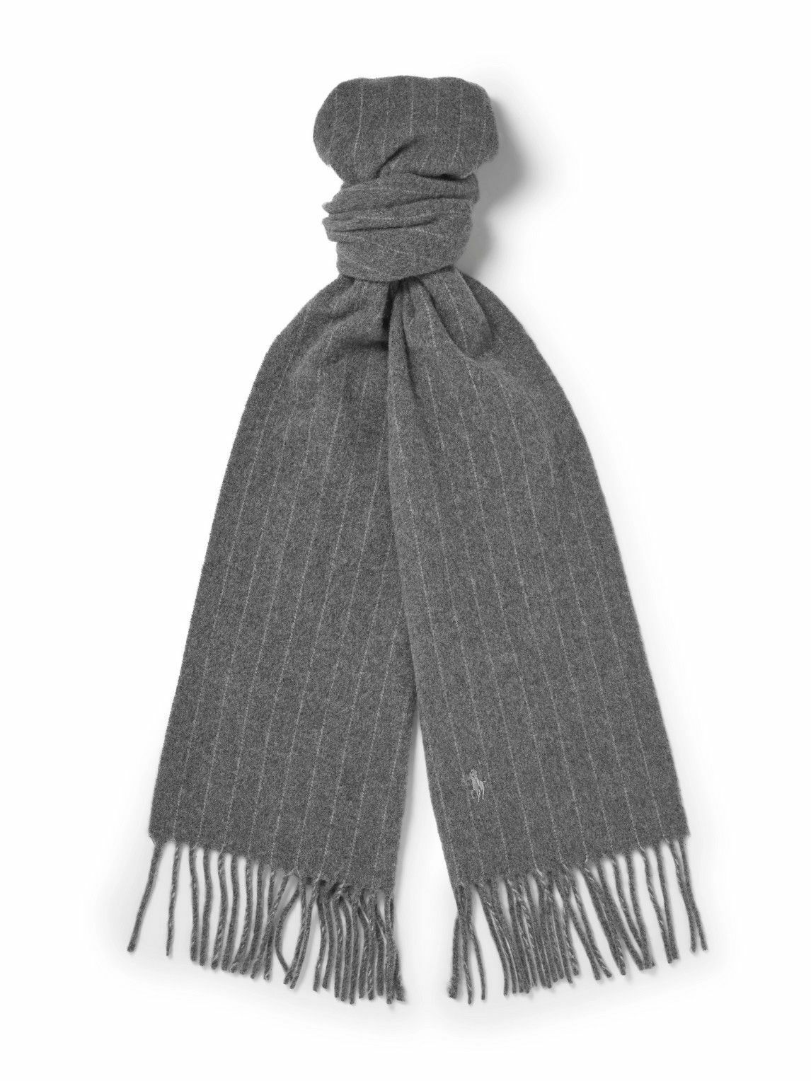 Polo Ralph Lauren Black Fringe Virgin Wool Scarf Polo Ralph Lauren
