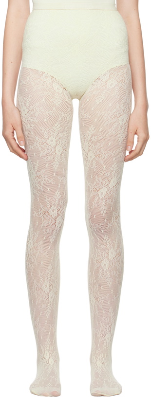 Photo: Swedish Stockings Off-White Rosa Lace Tights