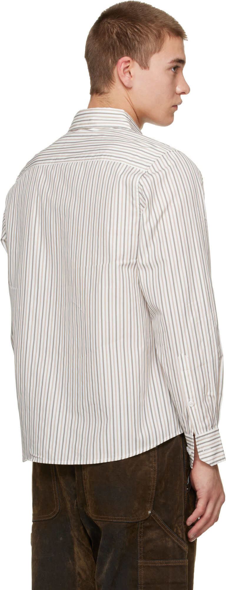 KidSuper White Striped Face Shirt
