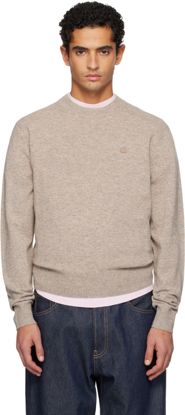 Photo: Acne Studios Beige Crewneck Yak Wool Sweater