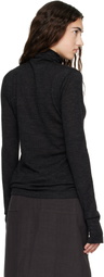 Lauren Manoogian Black Fine Funnel Turtleneck