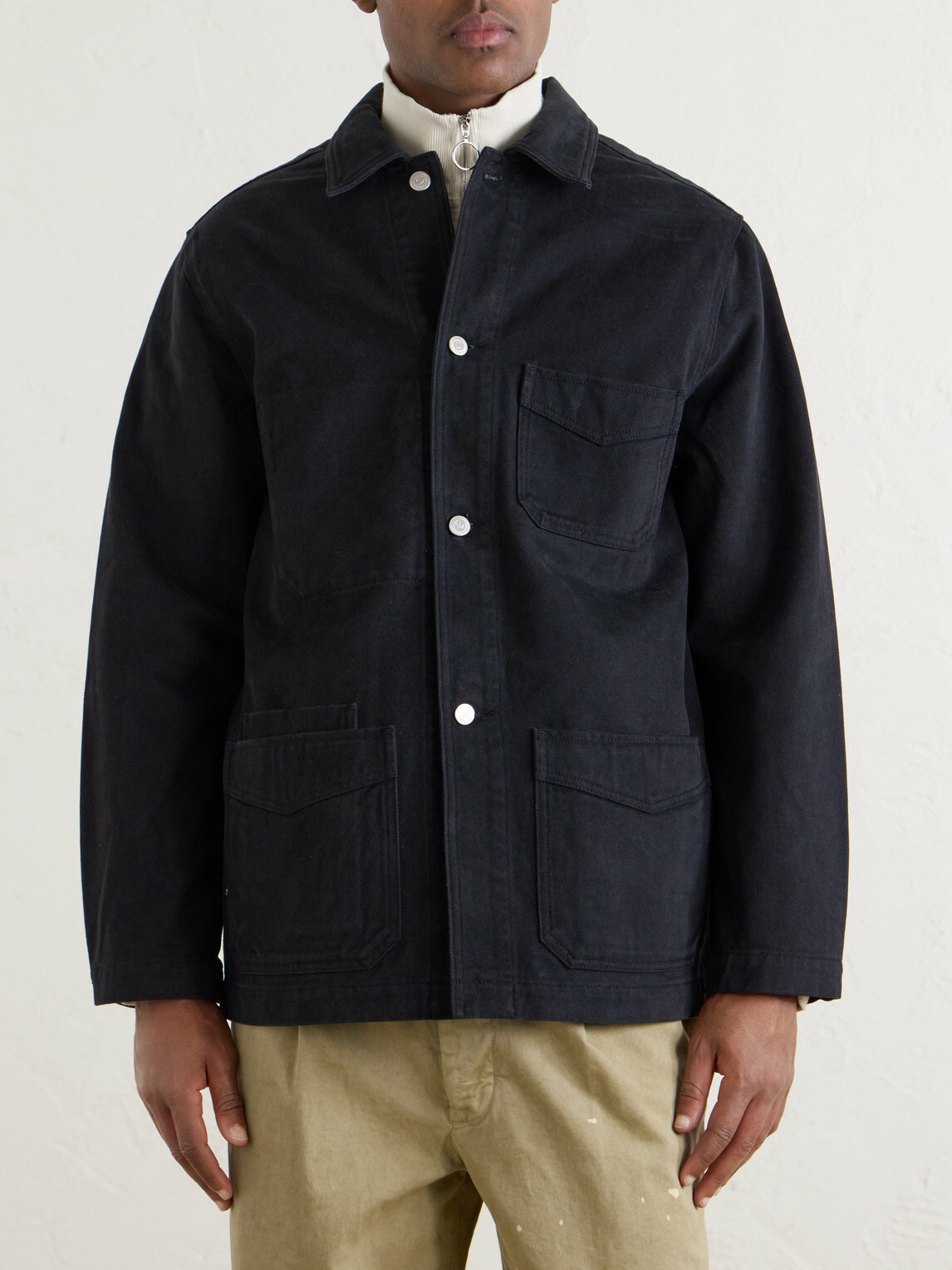 Drake's - Denim Chore Jacket - Black