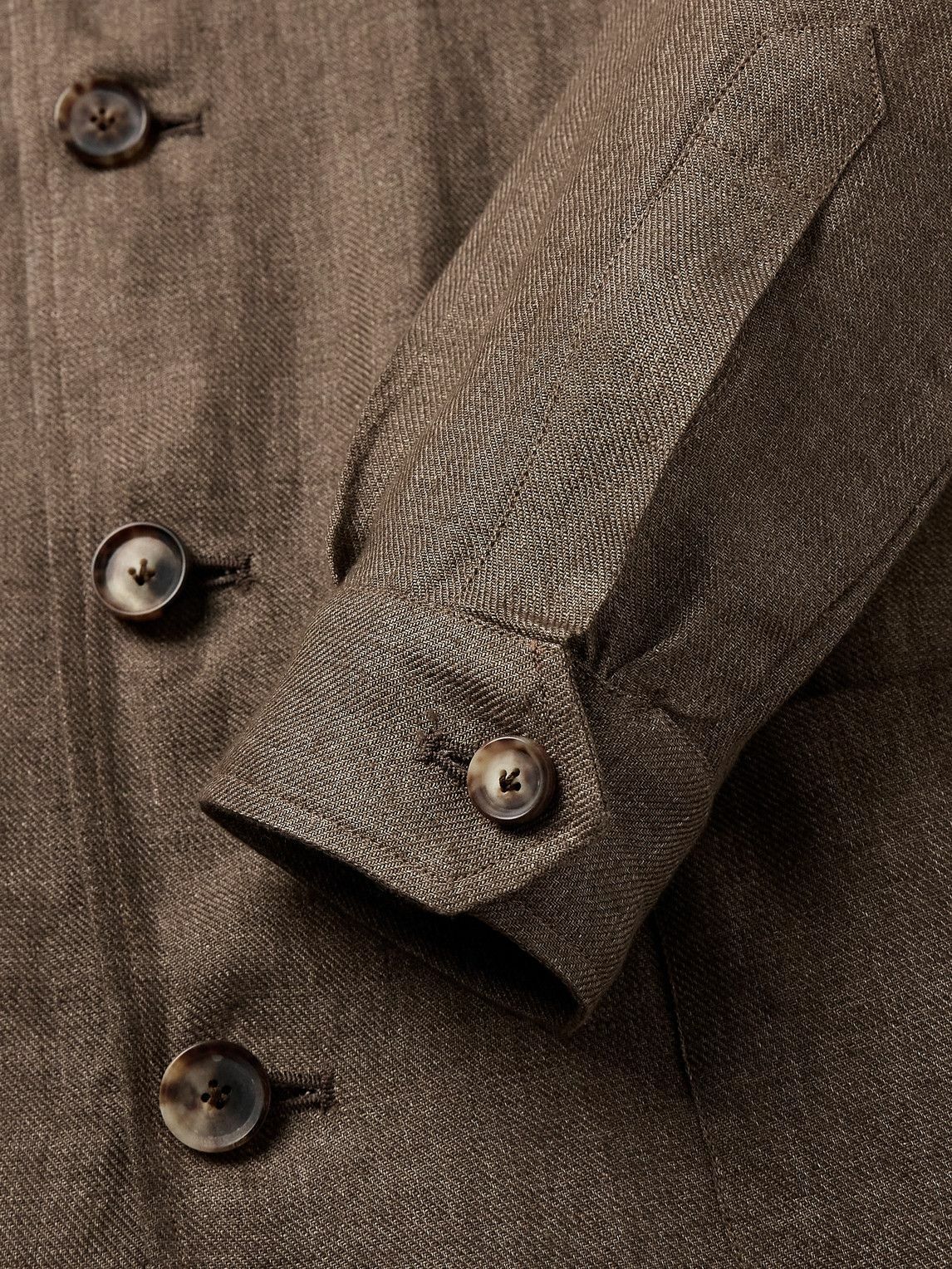 De Petrillo - Slim-Fit Camp-Collar Linen Overshirt - Brown De Petrillo