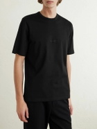 SAINT LAURENT - Logo-Embroidered Cotton-Jersey T-Shirt - Black