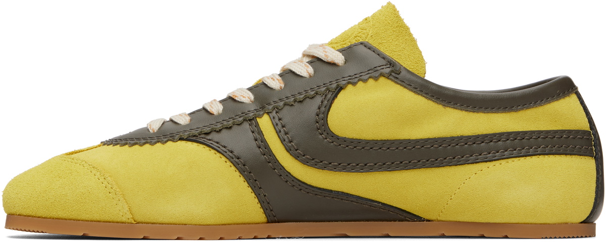 Dries Van Noten Yellow & Khaki Suede Sneakers