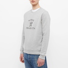 Norse Projects Men's Vagn Crest Logo Crew Sweat in Light Grey Melange