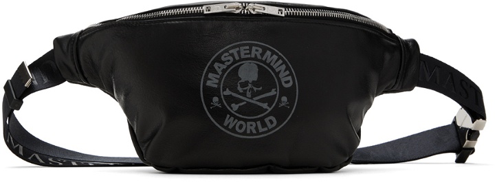 Photo: MASTERMIND WORLD Black MW Leather Pouch