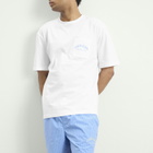 Calvin Klein Men's Heritage Crest Cotton Poplin Pyjama Short Set in White/Slim Stripe Blue Descent