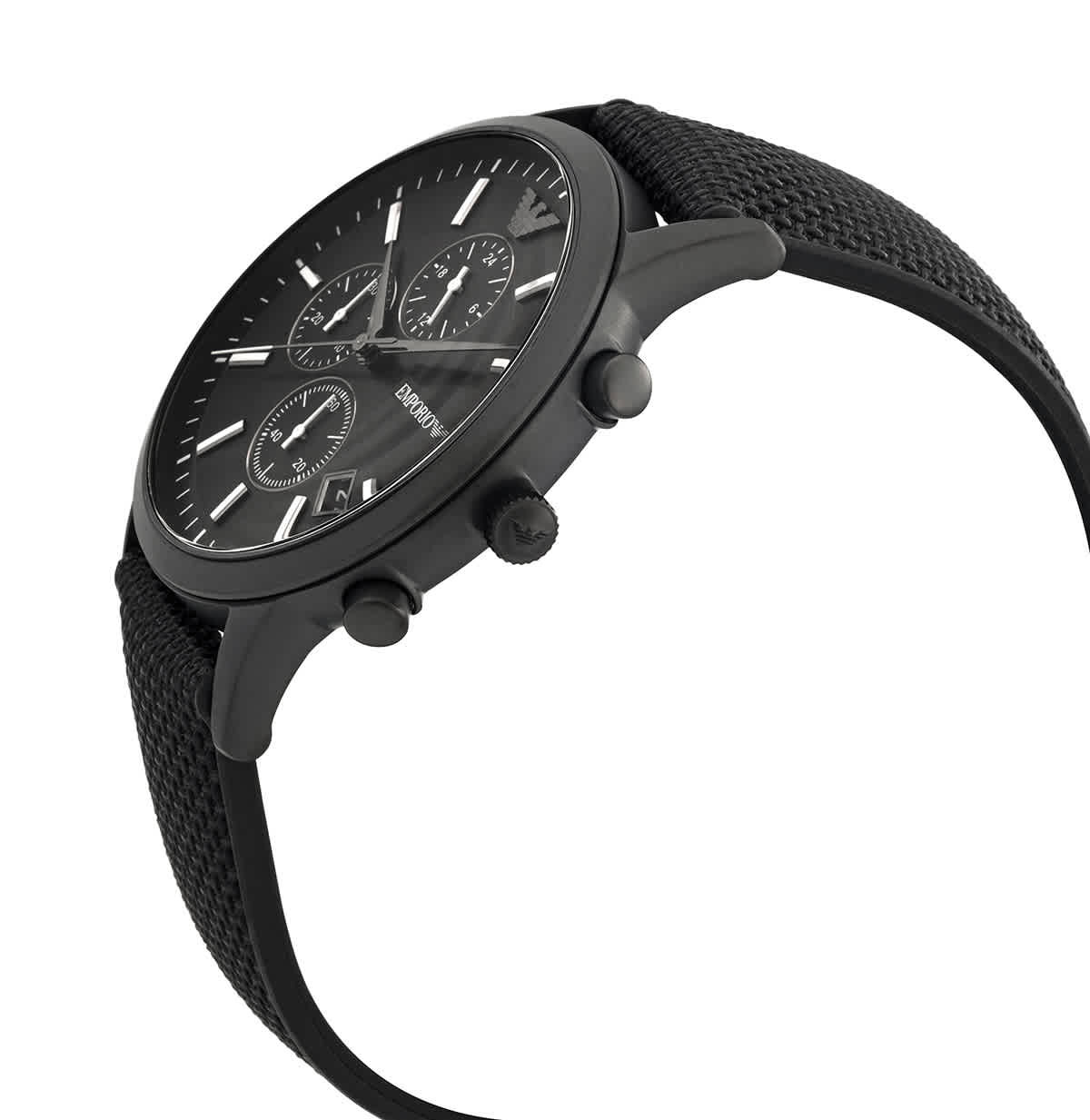 Emporio Armani Renato Chronograph Quartz Black Dial Mens Watch AR11457