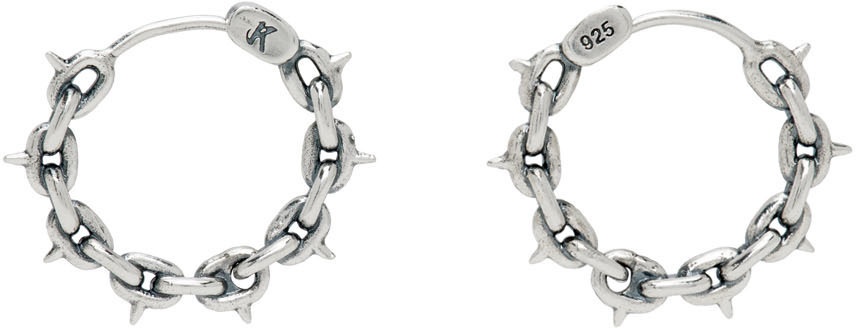 Kusikohc SSENSE Exclusive Silver Chain Earrings