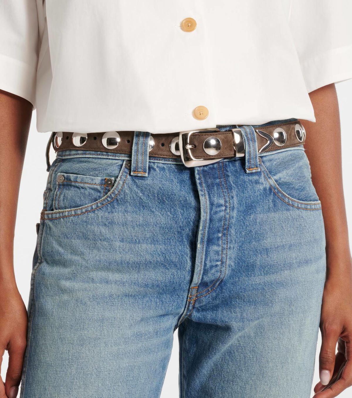 Khaite Benny studded leather belt
