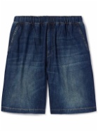 Valentino Garavani - Straight-Leg Washed-Denim Shorts - Blue