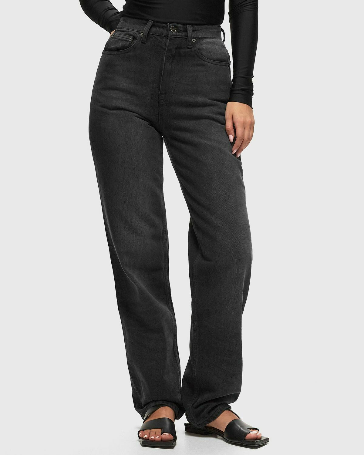 デニム・ジーパン ROTATE BIRGER CHRISTENSEN Jeans 'Twill High Rise' Black Rotate Birger Christensen Twill High Rise Pants Black Jeans