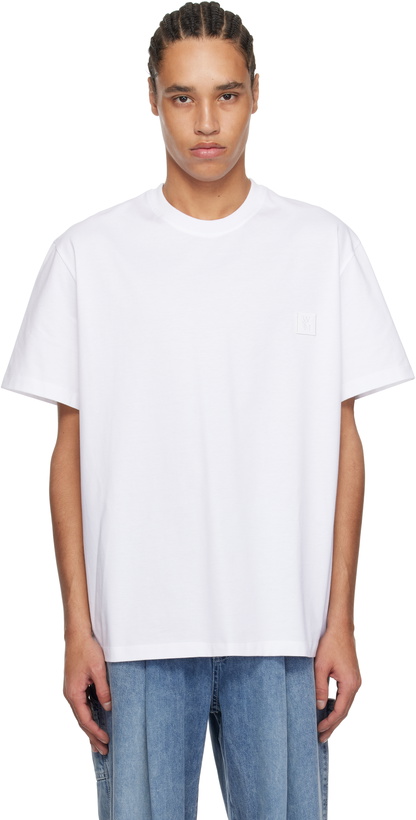 Photo: WOOYOUNGMI White 3D Coral Back Logo T-shirt