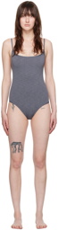 TOTEME Gray Square Neck Swimsuit